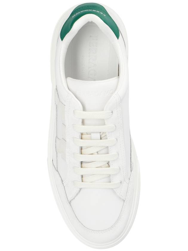 Gancini Outline Low-Top Sneakers White - SALVATORE FERRAGAMO - BALAAN 7