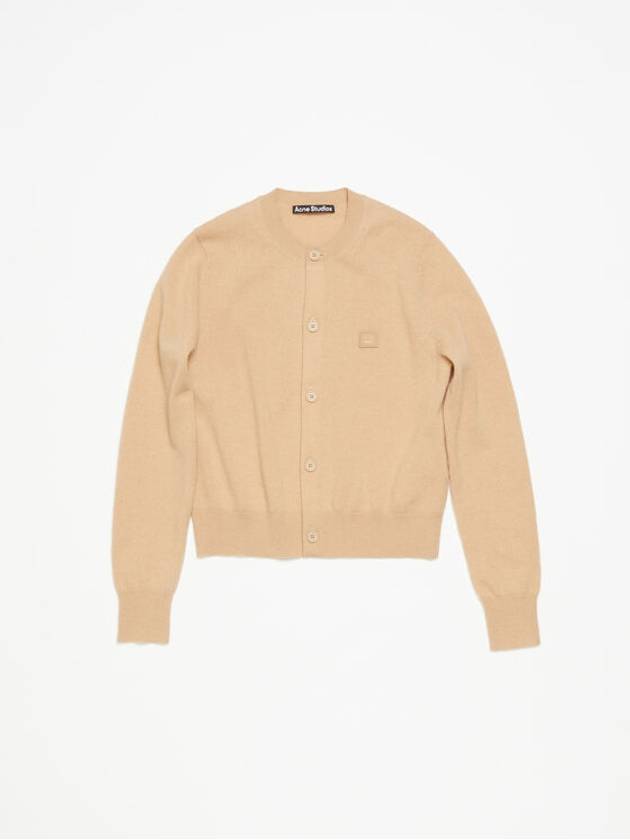 Face Patch Crop Cardigan Biscuit Beige - ACNE STUDIOS - BALAAN 2