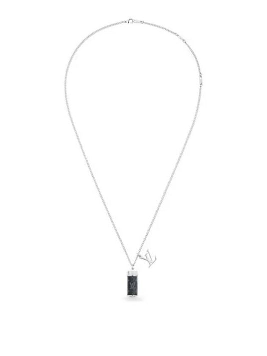 Men's Monogram Eclipse Charm Necklace Silver - LOUIS VUITTON - BALAAN 2