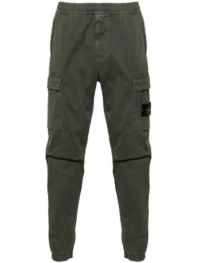 Stretch Cotton Cargo Straight Pants Green - STONE ISLAND - BALAAN 2