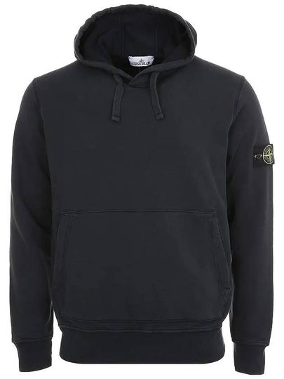 Organic Cotton Fleece Hood Navy - STONE ISLAND - BALAAN 2