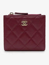 Gold Logo Classic Zipper Coin Wallet Burgundy - CHANEL - BALAAN 2