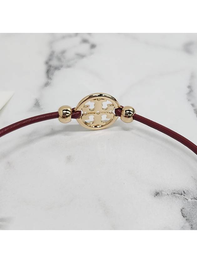 Miller Logo Charm Slider Leather Bracelet Red - TORY BURCH - BALAAN 5