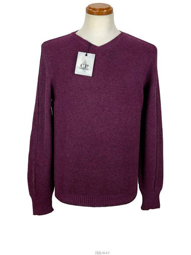 CP Company 511859E4 V0011 Ranaul Vintage Double Weave Burgundy V Neck Knit - CP COMPANY - BALAAN 1