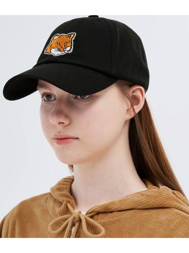 Large Fox Head 6P Ball Cap Black - MAISON KITSUNE - BALAAN 5