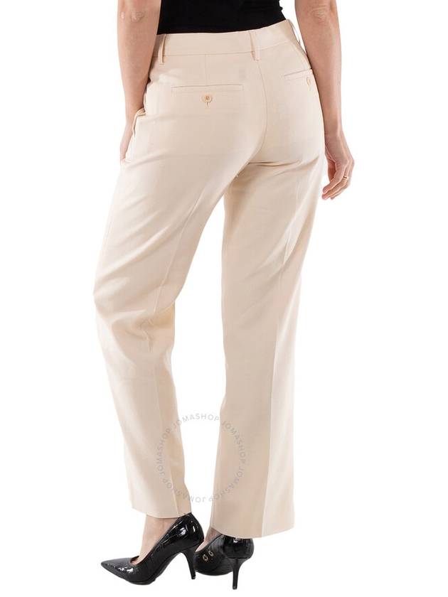 Burberry Ladies Buttermilk Beige Lottie Straight-Leg Trousers, Brand Size 12 (US SIze 10) - BURBERRY - BALAAN 3