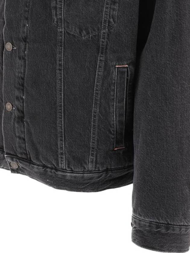 Sherpa Collar Denim Jacket Black - ACNE STUDIOS - BALAAN 5