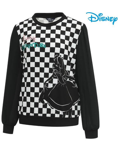 Disney Chiffon Sleeve Alice Checkboard Long Sleeve Round T-Shirt DO1LTRR17 - DISNEY GOLF - BALAAN 2