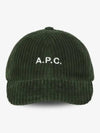 Charlie Embroidered Logo Corduroy Ball Cap Forest Green - A.P.C. - BALAAN 2