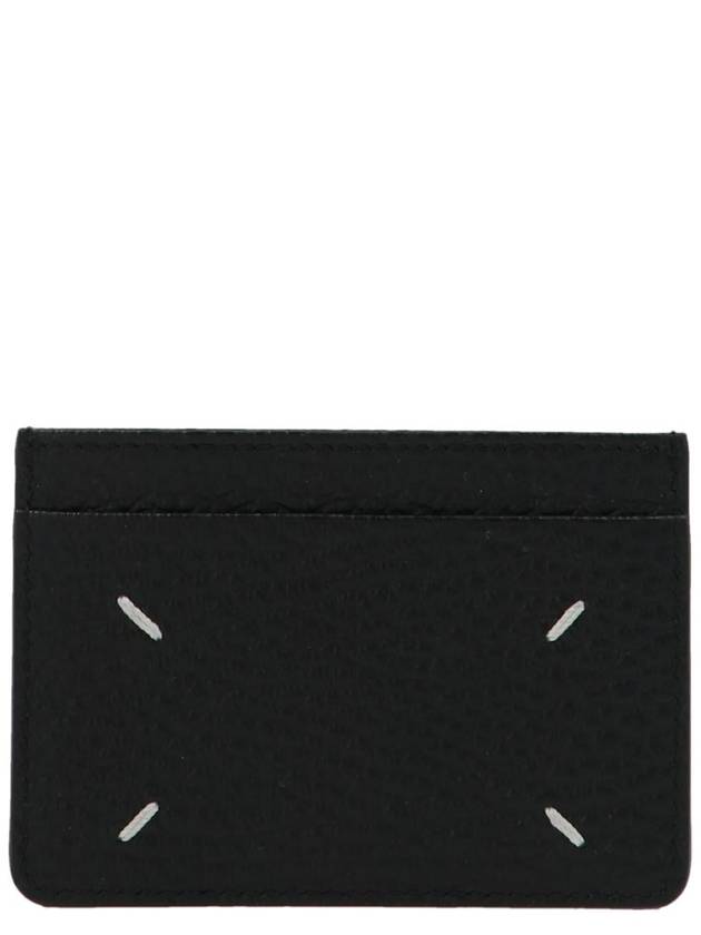 Grain Leather Stitch Card Wallet Black - MAISON MARGIELA - BALAAN 2