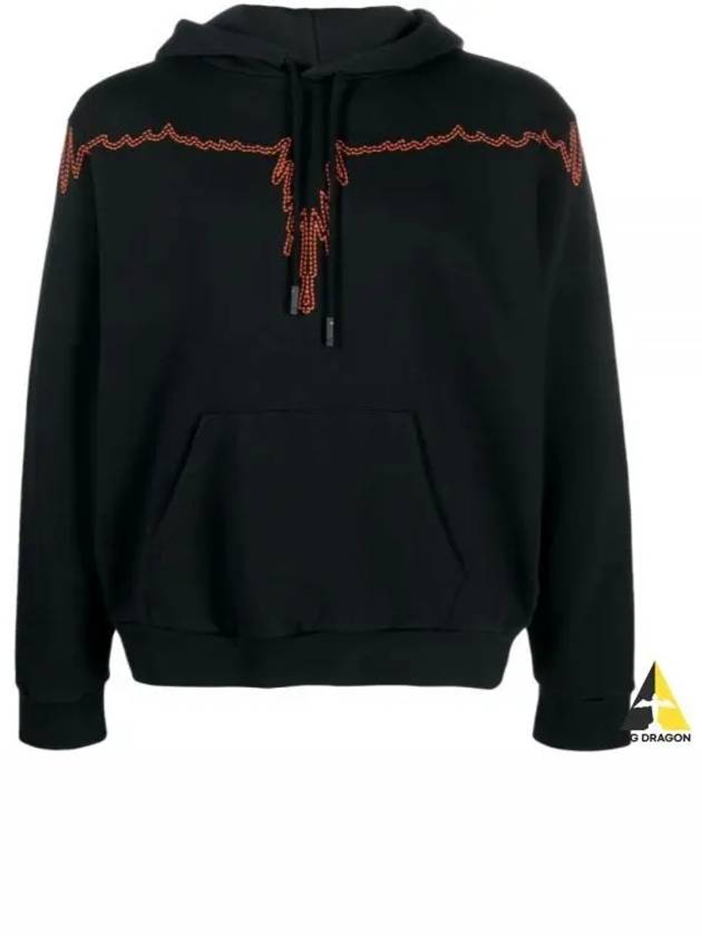 Stitch Wings Regular Hoodie Black - MARCELO BURLON - BALAAN 2