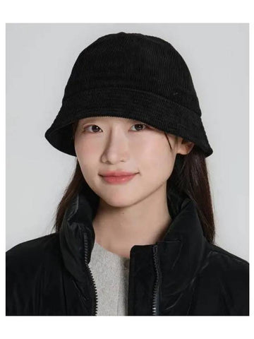 Corduroy Women s Bucket Hat Black S23WWFBH61 - SNOW PEAK - BALAAN 1