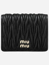 Matelasse Leather Half Wallet Black - MIU MIU - BALAAN 2