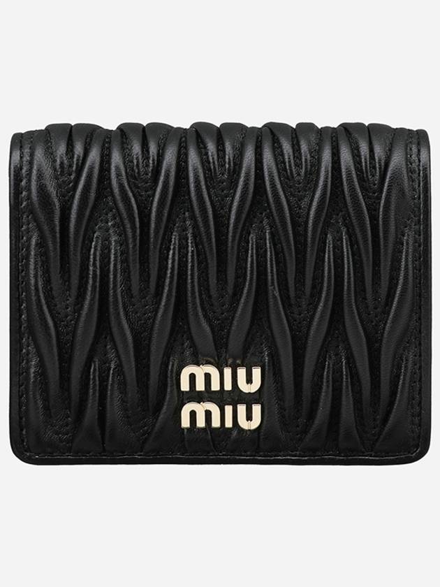 Matelasse Leather Half Wallet Black - MIU MIU - BALAAN 2