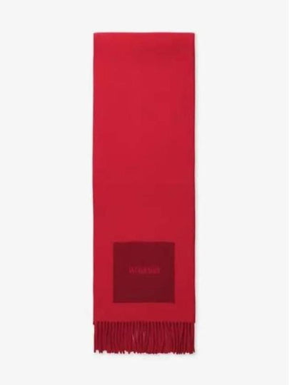 Logo Detail Fringe Muffler Red - JACQUEMUS - BALAAN 2