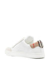 Leather Suede Check Cotton Low Top Sneakers White - BURBERRY - BALAAN 5