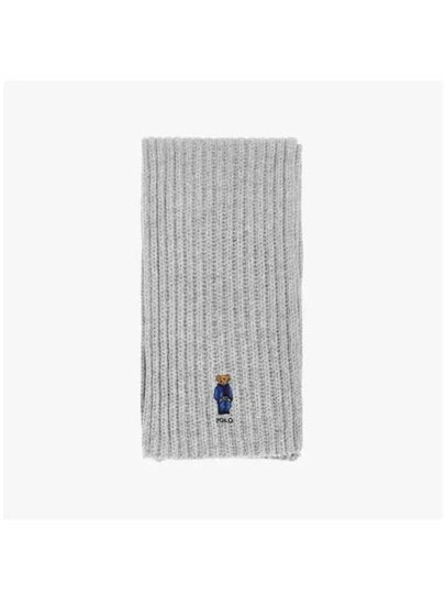 WC0523 032 Solid Denim Bare Rib Knit Muffler - POLO RALPH LAUREN - BALAAN 2