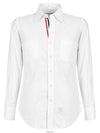 Men's Logo Patch Classic Cotton Long-Sleeve Shirt White - THOM BROWNE - BALAAN 3