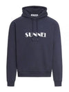 Embroidered Logo Drawstring Hoodie Dark Blue - SUNNEI - BALAAN 2