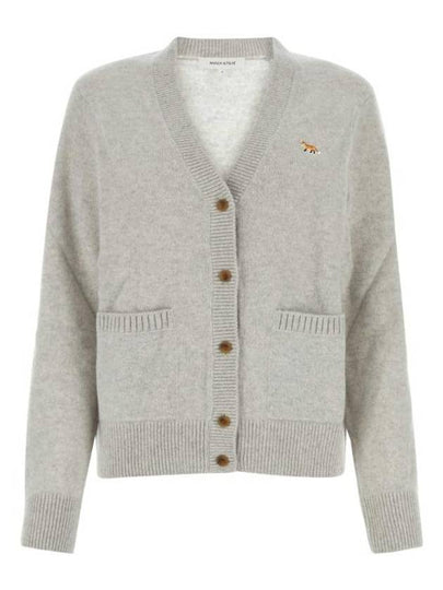 Baby Fox Patch Boxy Cardigan Light Grey Melange - MAISON KITSUNE - BALAAN 2