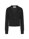 Heart Logo Wool Cardigan Black - AMI - BALAAN 5