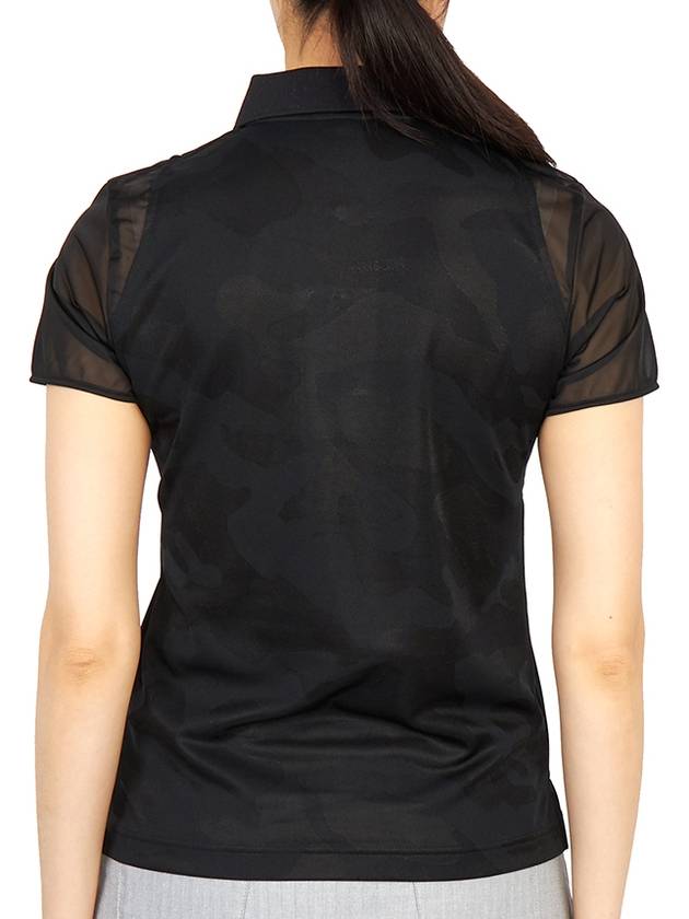 Golf Gauge Jacquard MLW 3A AP05 BLACK Women s Collar Short Sleeve T Shirt Regular Fit - MARK & LONA - BALAAN 5