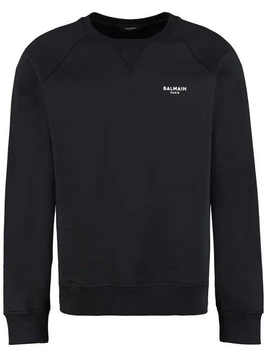 Men's Logo Print Sweatshirt Black - BALMAIN - BALAAN.