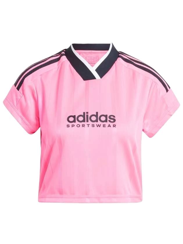 Women's Tiro Summer Crop Jersey Short Sleeve T Shirt Pink - ADIDAS - BALAAN 1