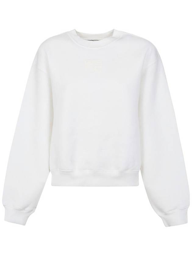 Crew Neck Logo Sweatshirt White - ALEXANDER WANG - BALAAN 2