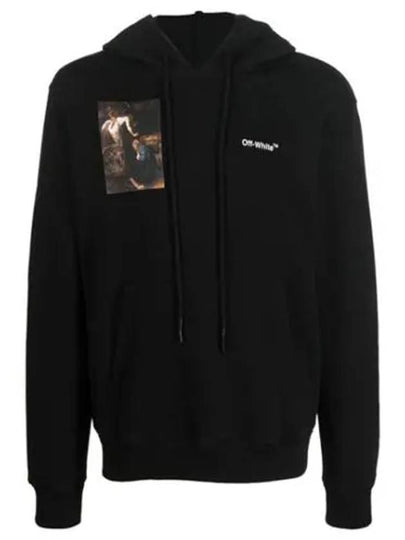 Caravaggio Print Drawstring Hoodie Black - OFF WHITE - BALAAN 2