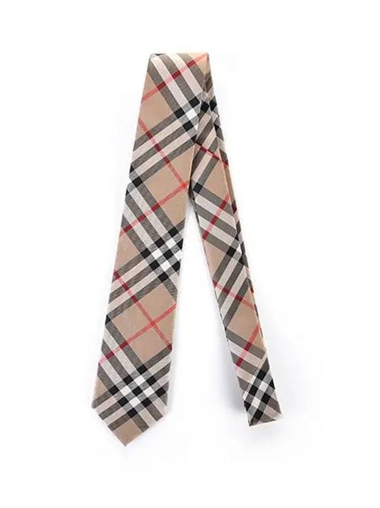 Men's Modern Cut Vintage Check Silk Tie Beige - BURBERRY - BALAAN 2