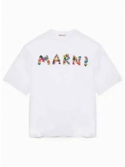 Collage Bouquet Short Sleeve T-Shirt White - MARNI - BALAAN 2