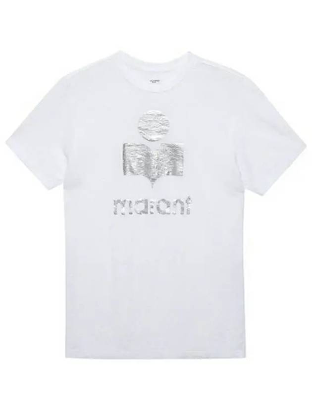 Zewel Logo Print Linen Short Sleeve T-Shirt White - ISABEL MARANT - BALAAN 8