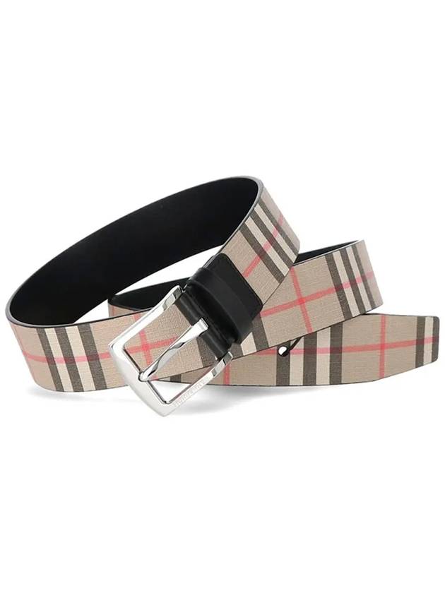 Vintage Check Canvas Leather Belt Archive Beige - BURBERRY - BALAAN 3