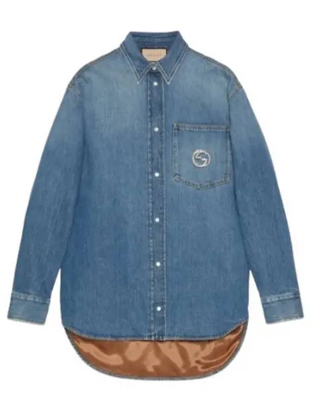 Washed Organic Denim Shirt Blue - GUCCI - BALAAN 2