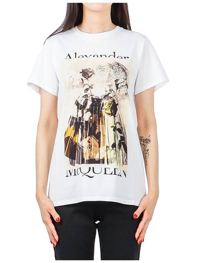 Dress Print Short Sleeve T-shirt White - ALEXANDER MCQUEEN - BALAAN 2