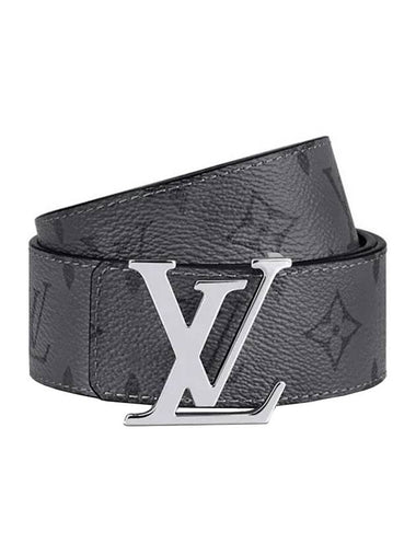 LV Initiales Monogram Reversible Leather Belt Black Grey - LOUIS VUITTON - BALAAN 1