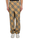 Check Twill Straight Pants Beige - BURBERRY - BALAAN 1