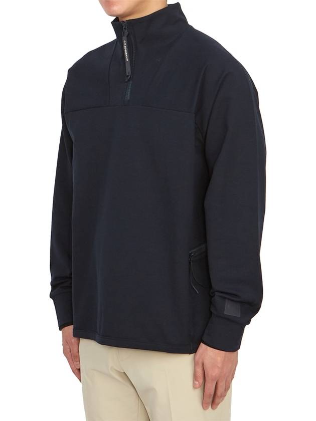 Metropolis Series Stretch Fleece Reverse Sweatshirt Navy - CP COMPANY - BALAAN 3