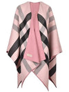 Check Reversible Wool Cape Ash Rose - BURBERRY - BALAAN 1