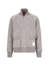 Alpaca Wool Zipper Bomber Jacket Grey - THOM BROWNE - BALAAN 2