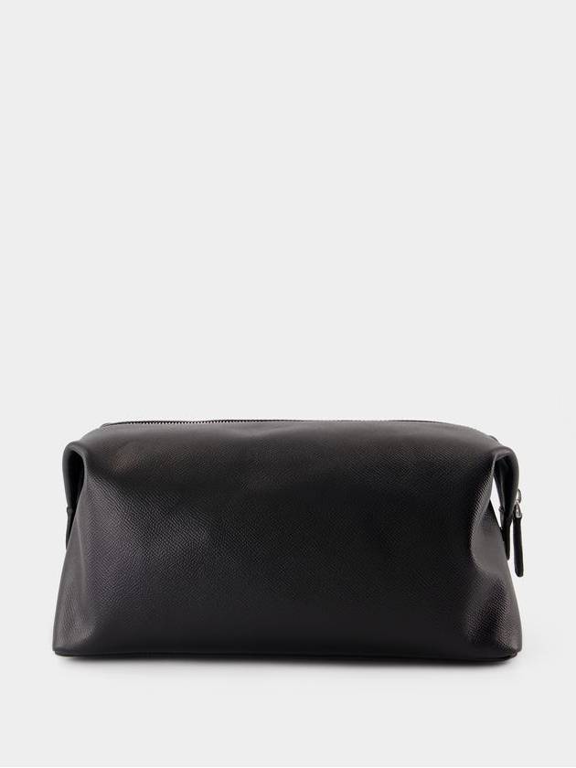 Paris Paris Toilet Pouch - AMI Paris - Leather - Black - AMI - BALAAN 3