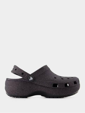 Classic Platform Glitter Clog Sandals Black - CROCS - BALAAN 1