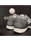 Women's Gray Embossed Black Suede Sneakers - CHANEL - BALAAN 10