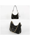 Re-Nylon Brushed Leather Mini Bag Black - PRADA - BALAAN 3