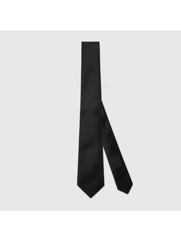 Interlocking G Silk Tie Black - GUCCI - BALAAN 1