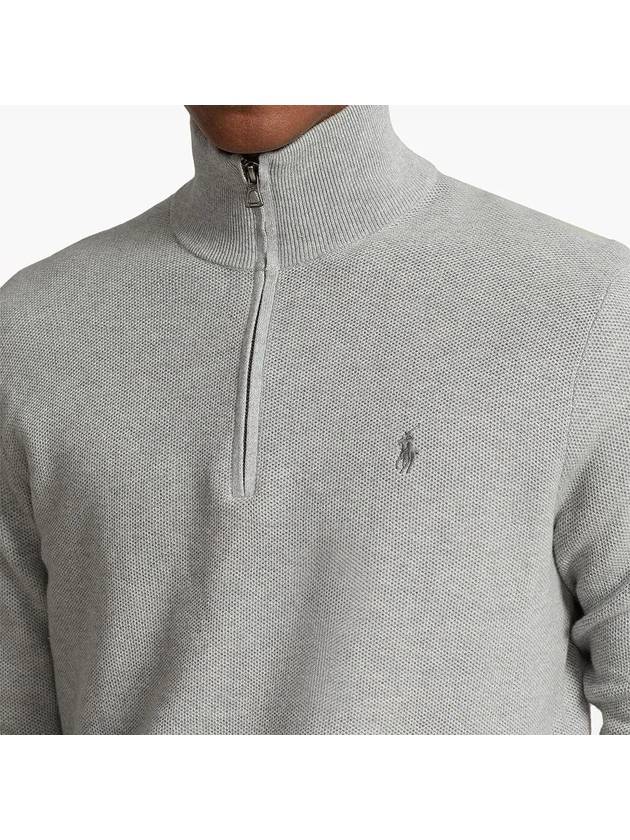 Pony Half Zip Cotton Sweatshirt Grey - POLO RALPH LAUREN - BALAAN 4