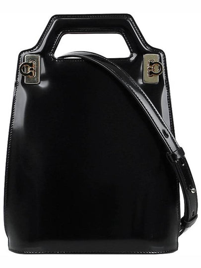 Wanda North South Mini Tote Bag Black - SALVATORE FERRAGAMO - BALAAN 2