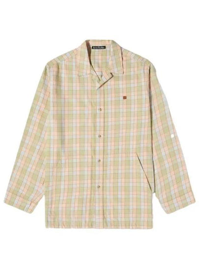 Men's Flannel Long Sleeve Shirt Orange Beige - ACNE STUDIOS - BALAAN 2