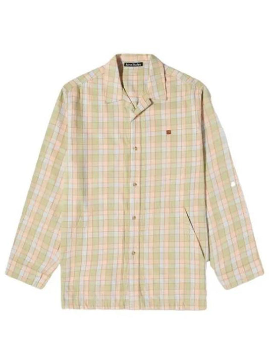 Men's Flannel Long Sleeve Shirt Orange Beige - ACNE STUDIOS - BALAAN 2